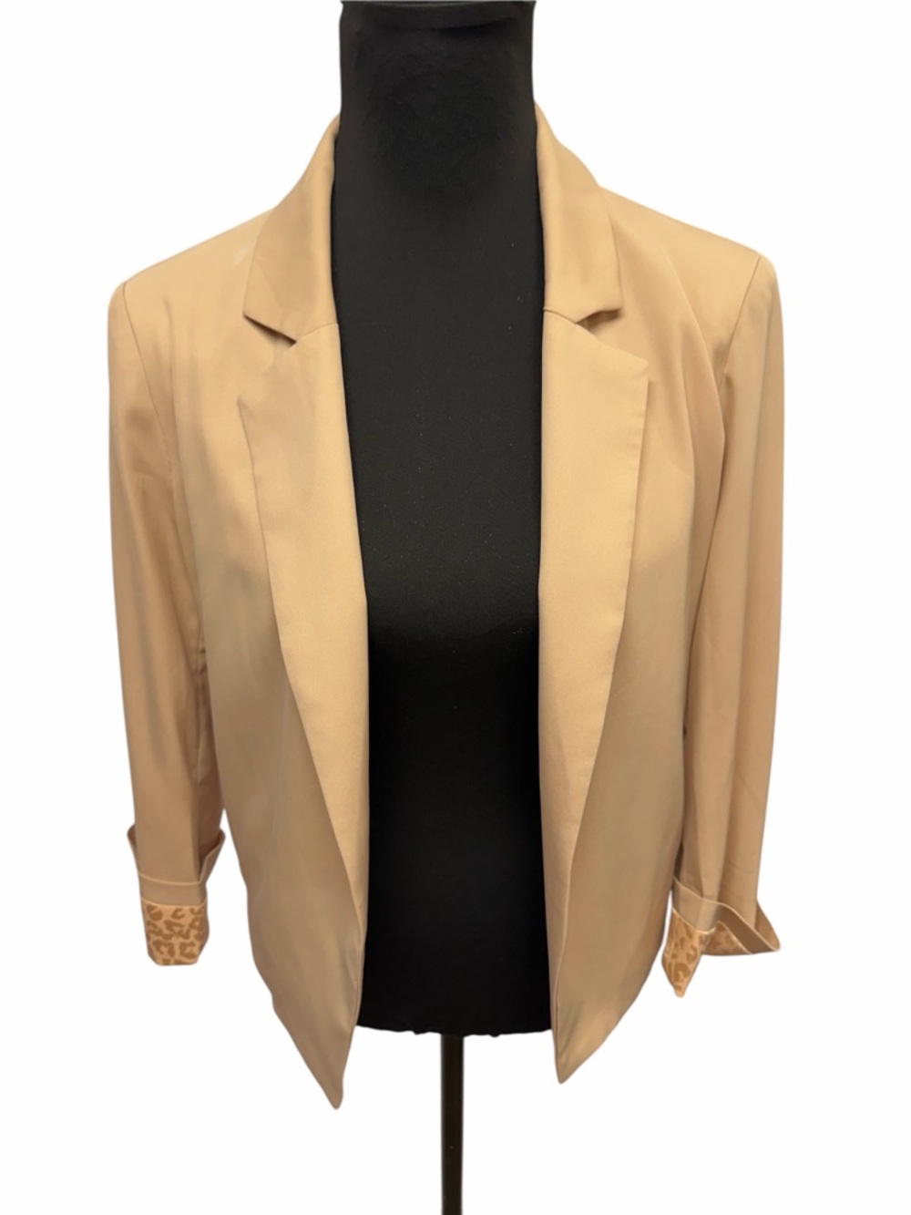 143 Story Small Tan Open Front Blazer Lightweight Minimalist Jacket